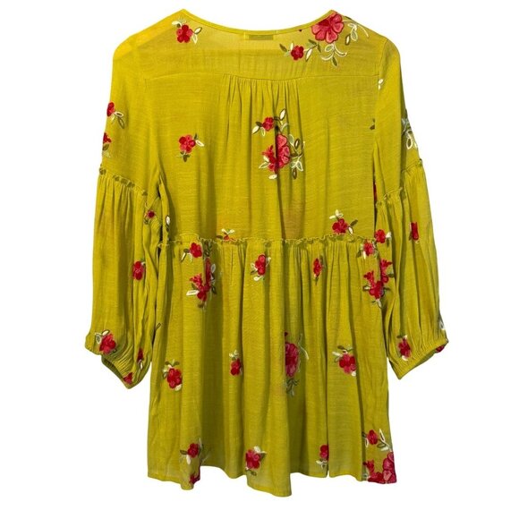 Figueroa & Flower Floral‎ Embroidered Peasant Blouse L Boho Cottagecore Fairy - Picture 2 of 5